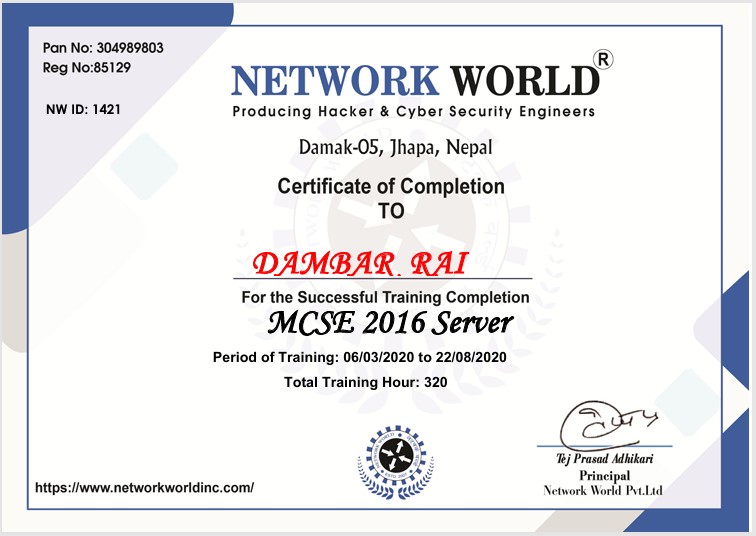 MCSE Certificate